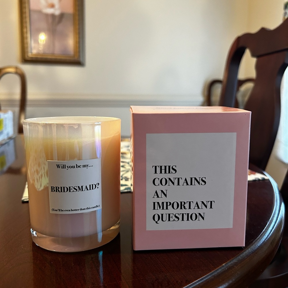 NWT “Will you be my bridesmaid?” Candle